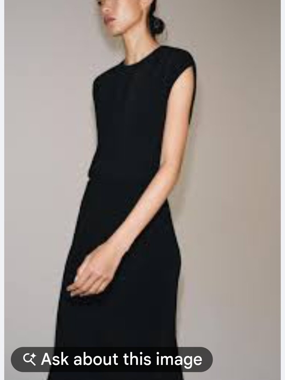 NWT Zara Black Blouson Sleeveless Slit Back Midi Dress Medium